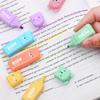 6pcs/Kit Charming Cartoon Mini Highlighter Pens Kawaii Pastel Colors Manga Markers Scrapbooking Diary Highlighter Stationery