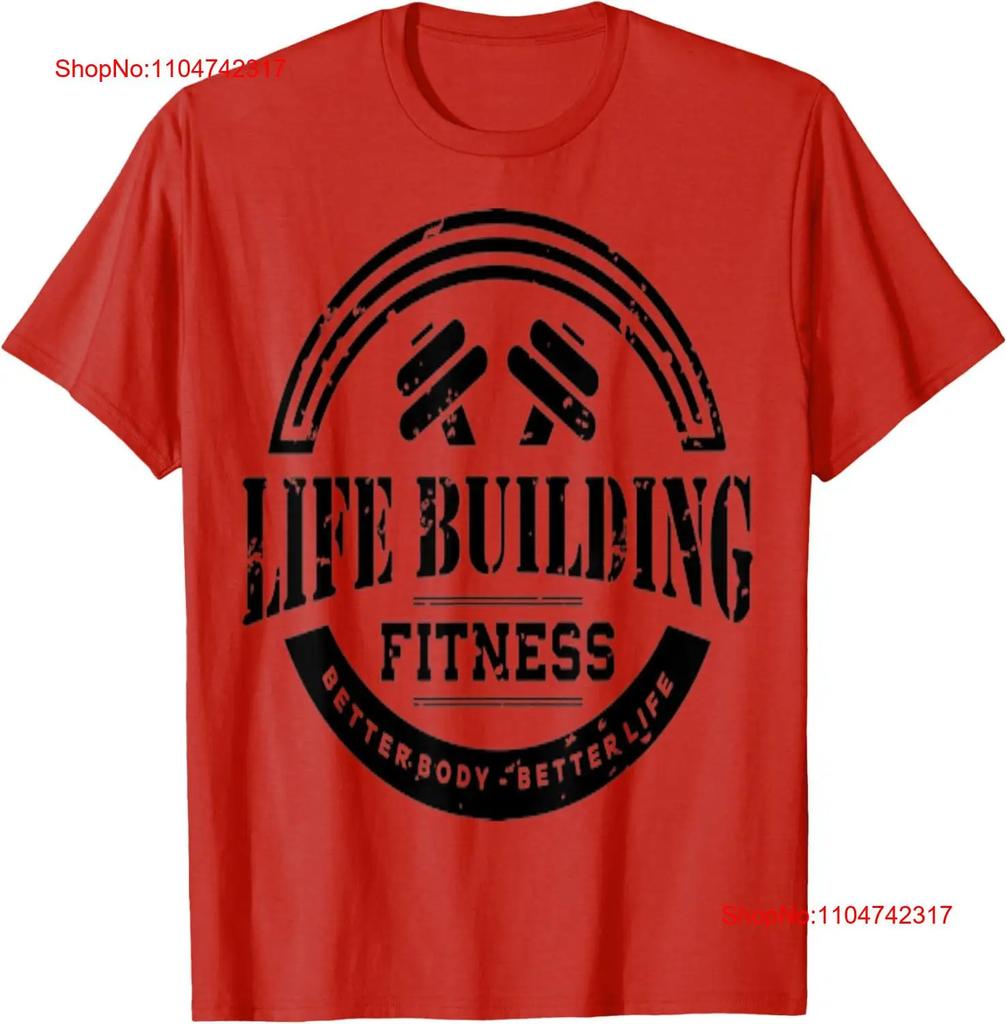 Life Building Fitness Workout T shirt w Black Logo vintage Washed Casual homme Soft Versatile Comfortable fashion Breathable
