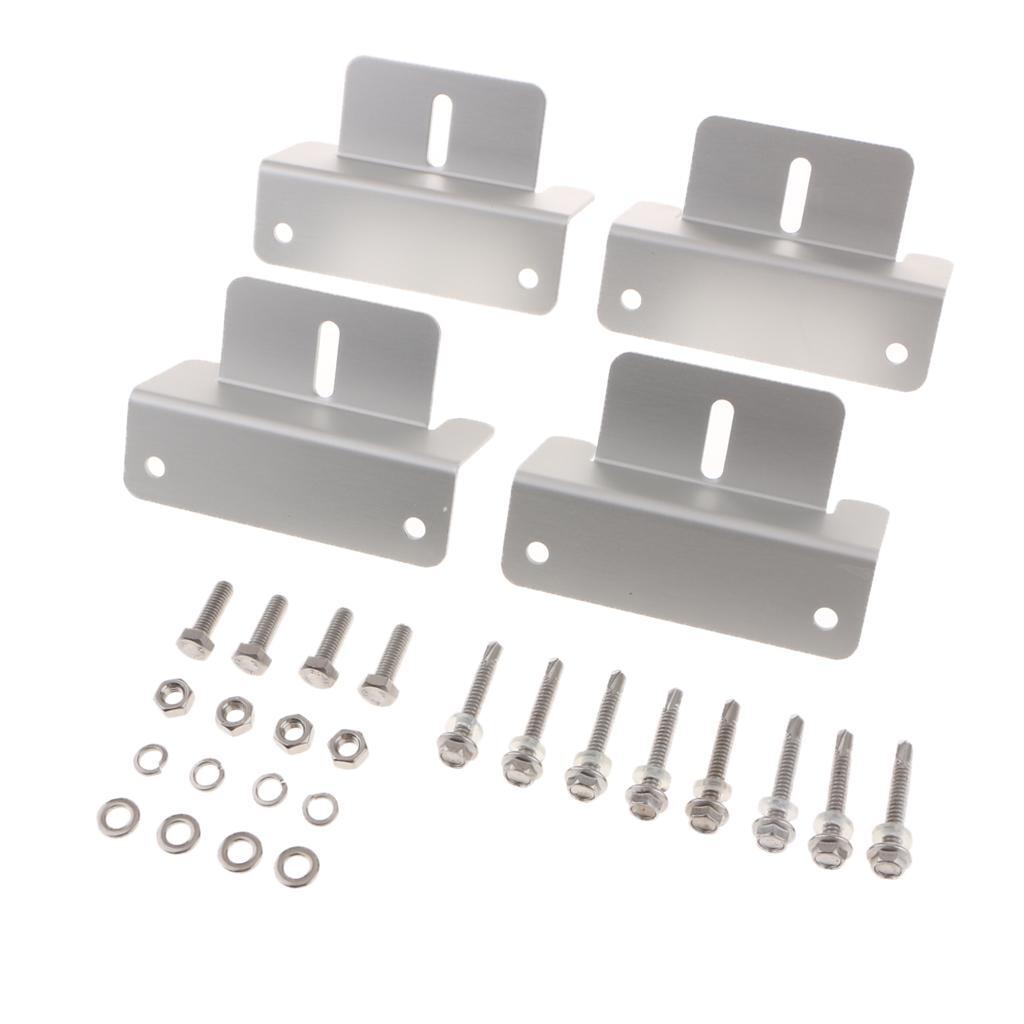 4 Piece Solar Panel Z Type Aluminum Mounting Bracket Holder for Roof RV Boat
