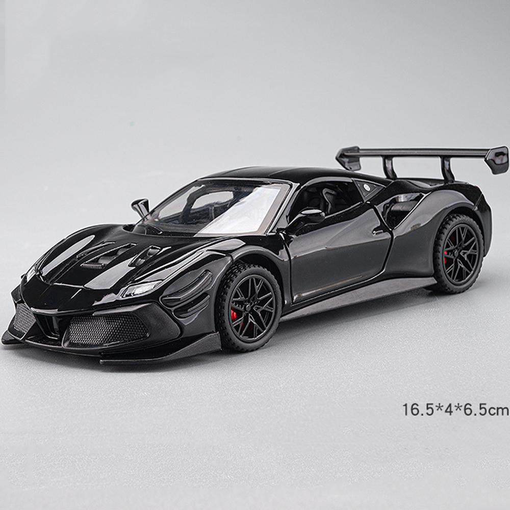 

1:32 F488 Sport Car Model Toys Alloy Diecasts Metal Pull Back Sound Light High Simulation Vehicle For Collection Children Gifts чёрный