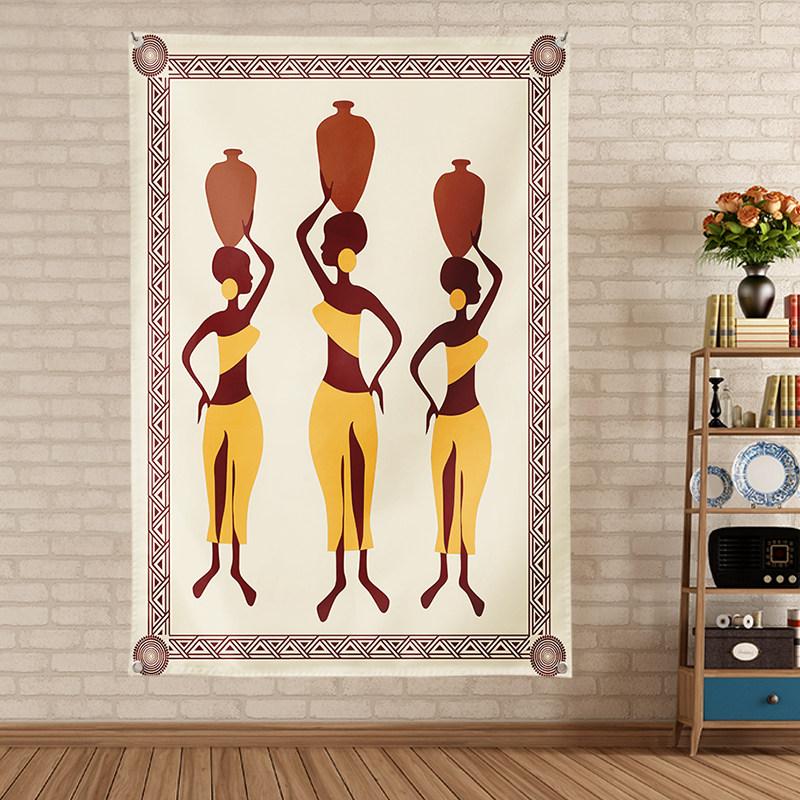 African Drum Music Tapestry Ethnic Style Percussion Instrument Home Decorative Wall Hanging for Bedroom  Living Room