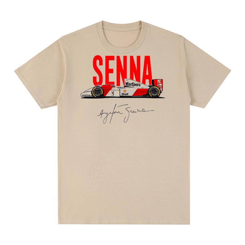 Ayrton Senna Vintage T-Shirt Fahrer Party Spaß Fitnessstudio Brasilianische Baumwolle Herren T-Shirt Neues TEE T-SHIRT Damen Oberteile