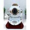 Scuba diving helmet l US navy mark V sea diving helmet l Marine deep diving helmet l With wooden base stand