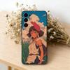 Princess Mononoke Retro Illustration Phone Case For Samsung S25,S24,S21,S22,S23,S30,Ultra,S20,Plus,Fe,Soft Silicone Black Cover