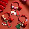 Cartoon Sants Claus Keychain Xmas Deer Key Ring Cute Christmas Tag Pendant  Ornaments