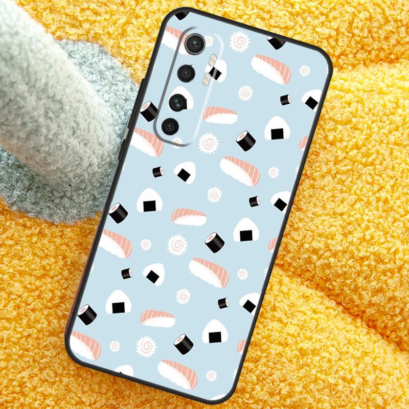 Kawaii Sushi Pattern Case For Xiaomi 17 Pro Max 13 14 15 Ultra 13T 14T 15T Cover For POCO X7 X5 X6 F5 F6 F7 F8 Pro