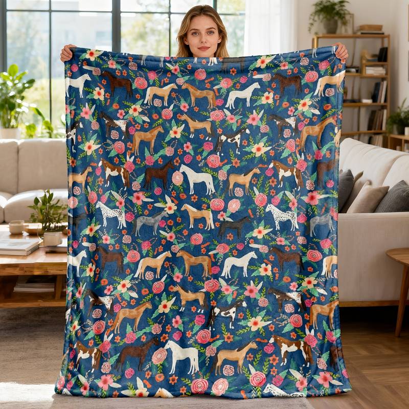 Retro Alien Abduction Cow Throw Blanket, Soft Cozy Flannel Blanket for Couch Sofa Bed, Funny UFO & Space Lover Gift 75x90cm