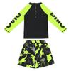 Boys' Quick-Dry Long Sleeve Swimsuit Set with Zipper & Sunscreen Protection