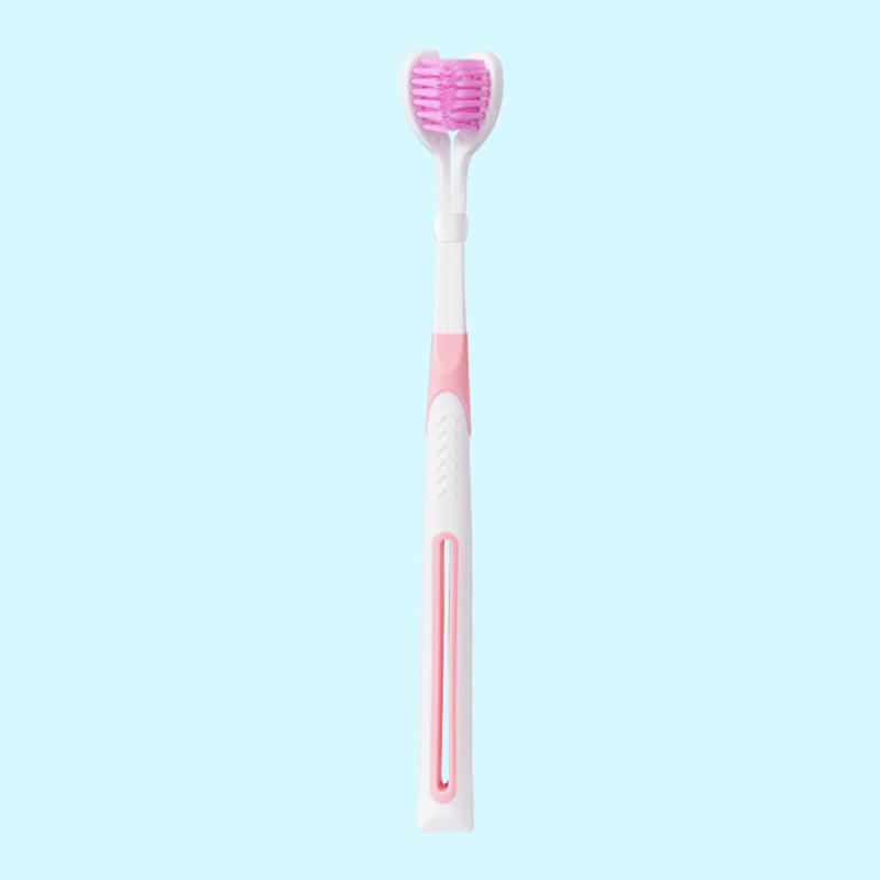 Deep Cleaning Toothbrush Length 19cm Adult Toothbrushes Toothbrush For Deep Cleaning Polypropylene Tongue Scraper Toothbrush розовый