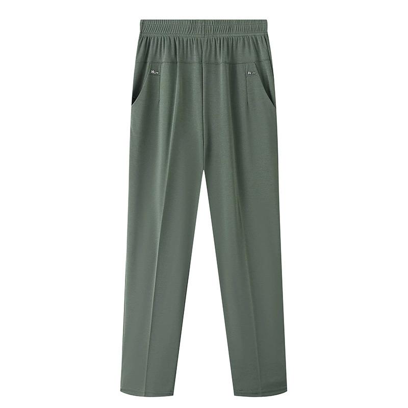 Lady's Wide-Leg Pants Spring/Summer High Waist Loose and Slimming Thin Straight Drooping Cropped Casual Lady's Pants Summer