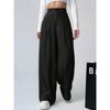 Damen Apricot High Waist Weites Bein Locker Lässig Anzug Lange Hose