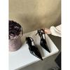 2025 Spring and Autumn New French Pointed Stiletto Single Shoes Temperament Pointed Empty Sandals Women's High Heels
