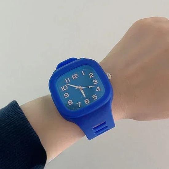 Square Quartz Watches for Men and Women Ins Style Simple Waterproof Sports Watch Leisure Fashion Student Couple Watch