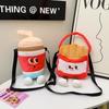 Kawaii French Fries Hamburger Plush Backpack Milk Tea Messenger Bag Creative CrossBody Coin Purse Birthday Christmas Gifts
