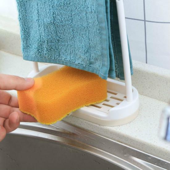 1 portaoggetti per portaoggetti in piedi, porta spugna, porta asciugamani, accessori da cucina multifunzione 2 in 1