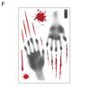 Window Sticker Removable Horror Traceless Reusable Scary Scene Layout PVC Ghost Shadow Blood Handprint Halloween Electrostatic Window Cling Showcase