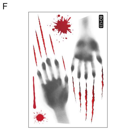 Window Sticker Removable Horror Traceless Reusable Scary Scene Layout PVC Ghost Shadow Blood Handprint Halloween Electrostatic Window Cling Showcase