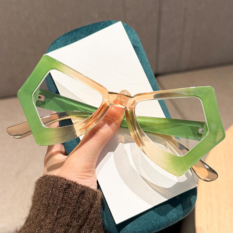 Fashion Large Frame Irregular Presbyopia Glasses Retro Polygonal HD Anti-blue Light Reading Glasses Woman Men's Glasses