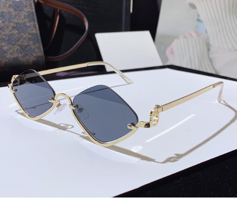 High-End 2025 Semi-Rimless Diamond Sunglasses - Modern, Trendy European & American Style