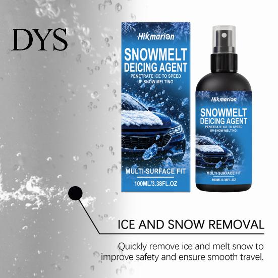 Winter Car Snow Melt Windshield De-Icer Spray, 100ml Window Melting Agent for Auto Glass Mirrors Emergency Driving Supplies And Metal Surfaces,