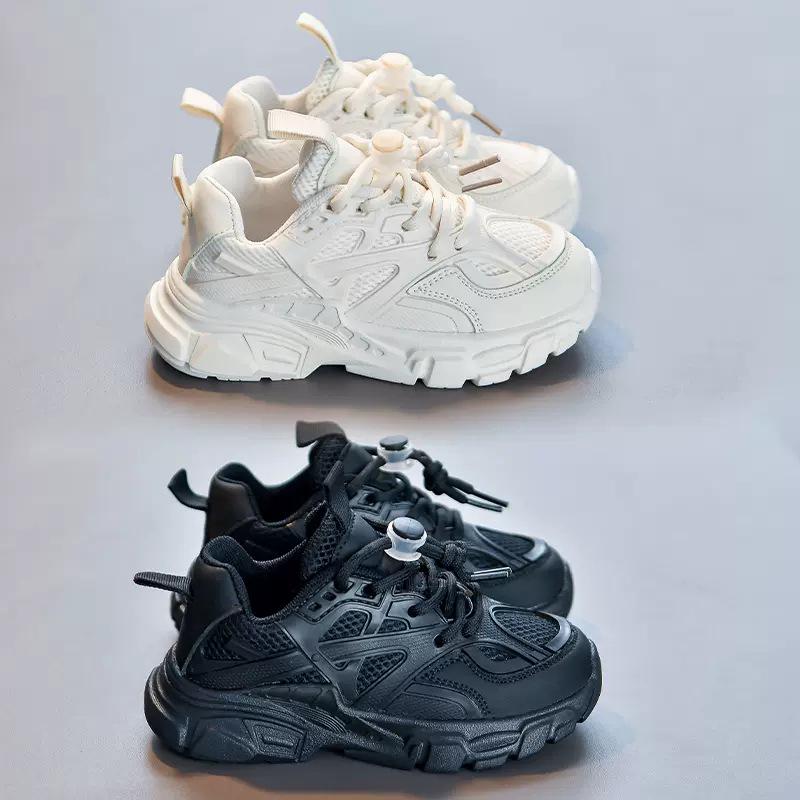 Girls' Black Leather Princess Shoes - British Style Autumn Collection