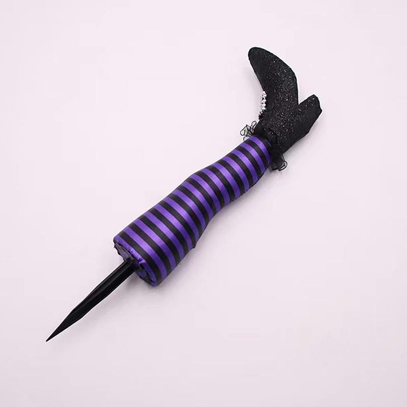 1 Pair Halloween Decoration Evil Witch Leg Decoration Inverted Evil Witch Feet Boots Stakes Courtyard Lawn Outdoor Garden Props