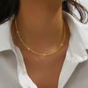 Classic Simple Shiny Double Layer Pendant Cross Pendant Necklace for Women Charm Pearl Collarbone Chain Jewelry Accessory Gift