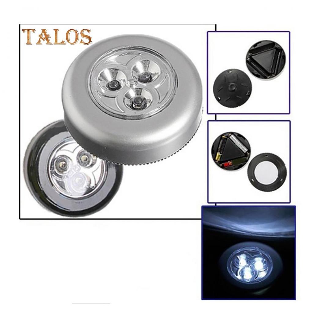 Mini Wall Night Light Kitchen Cabinet Closet Car 3 LED Wireless Push Touch Lamp Home Gadgets