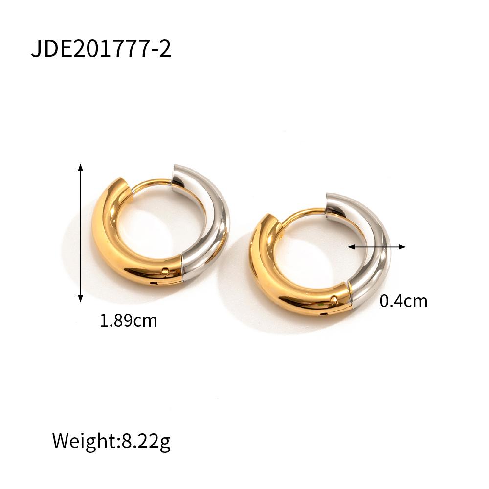 Geometric 18K Gold Silver Plated Hoop Earring Stainless Steel Circle Hoop Earrings for Women 12mm*12mm