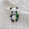 Chinese Style Cute Panda Hugging Bamboo Brooch Cartoon Small Animal Corsage
