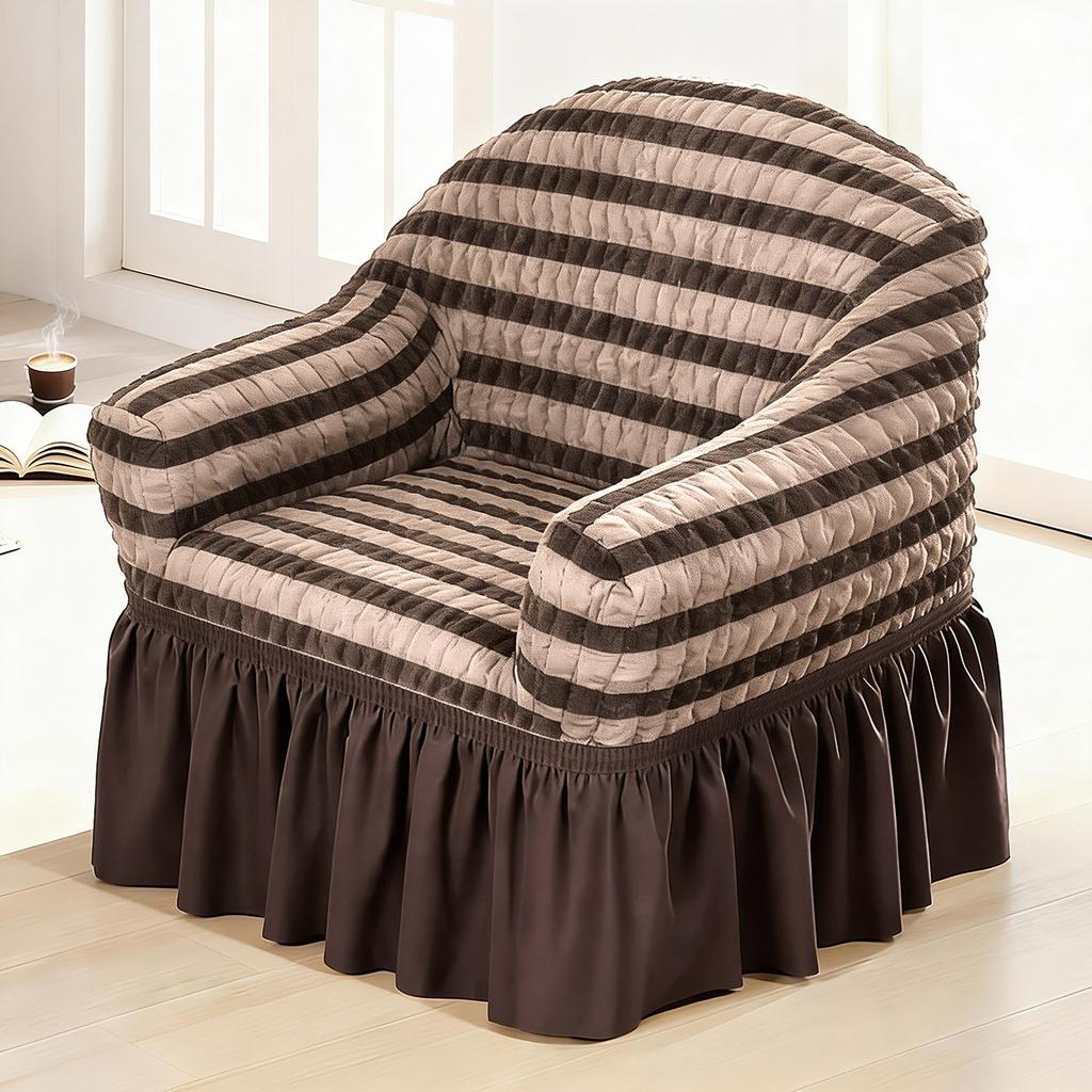 Full Coverage Fabric Sofa Cover Single Seat Slipcover Solid Color Minimalist Non Slip Cat Scratch Resistant Multi Color Options For All Seasons