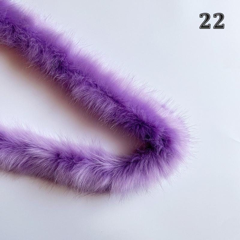 Ruban Fausse Fourrure Renard - 2 Mètres - Garniture Amovible Pour Manteau, Capuche, DIY - Doux Et Moelleux