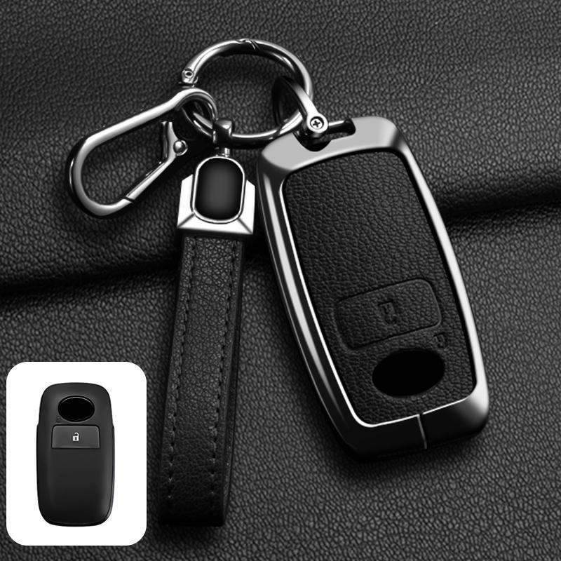 

Alloy Goatskin Car Remote Key Case Cover Shell Fob For Toyota Yaris Ativ Raize Veloz Avanza Rush Keychain Protector Accessories