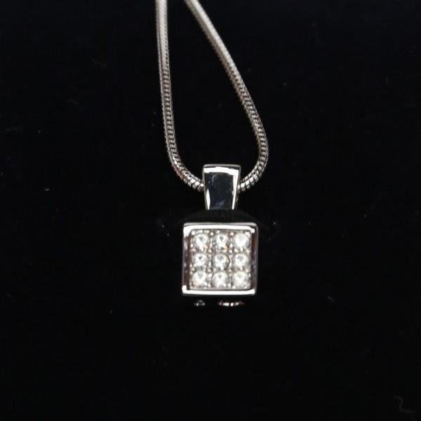 Swarovski Silverx Crystal Unused Item Necklace Rhinestone Square Women Used