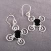 Black Onyx Gemstone Silver Jewelry, 925 Sterling Silver Earrings, Handmade Designer Onyx Earrings Gift For Catholics