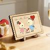 Wooden Couple Table Sign with Stand Farmhouse Rustic Cartoon Couple Ornament Valentine's Day Anniversary Wedding Party Decoration