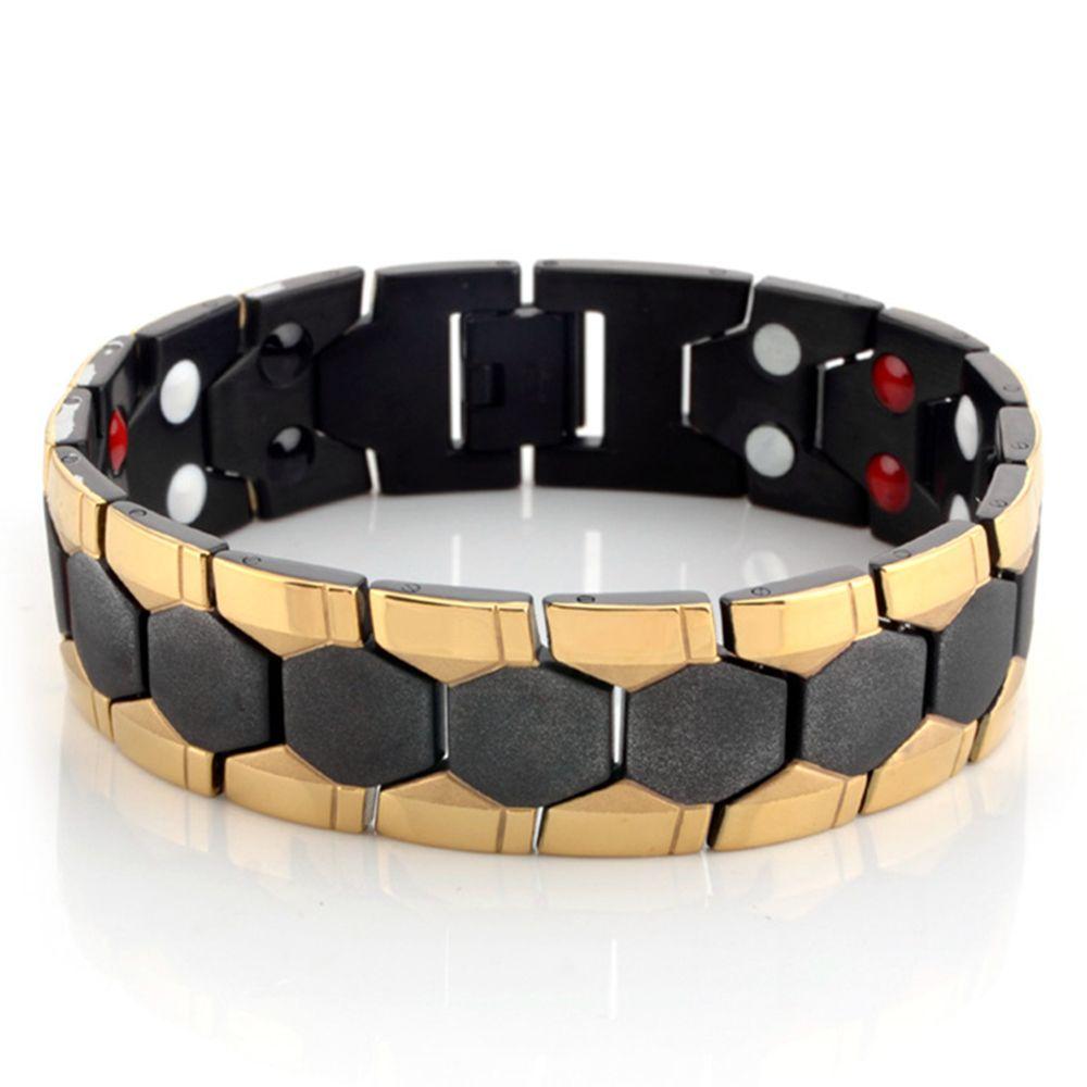 Stahl Akupunkturpunkt Massage Hämatit Magnetfeldtherapie Armband Energieheilung Abnehmbarer Armreif