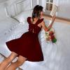 2024 Cross-Border European & American Women's Pastoral Style Suspender Dress: Short, Sweet, Versatile for Commute, Vacation, or Beach.