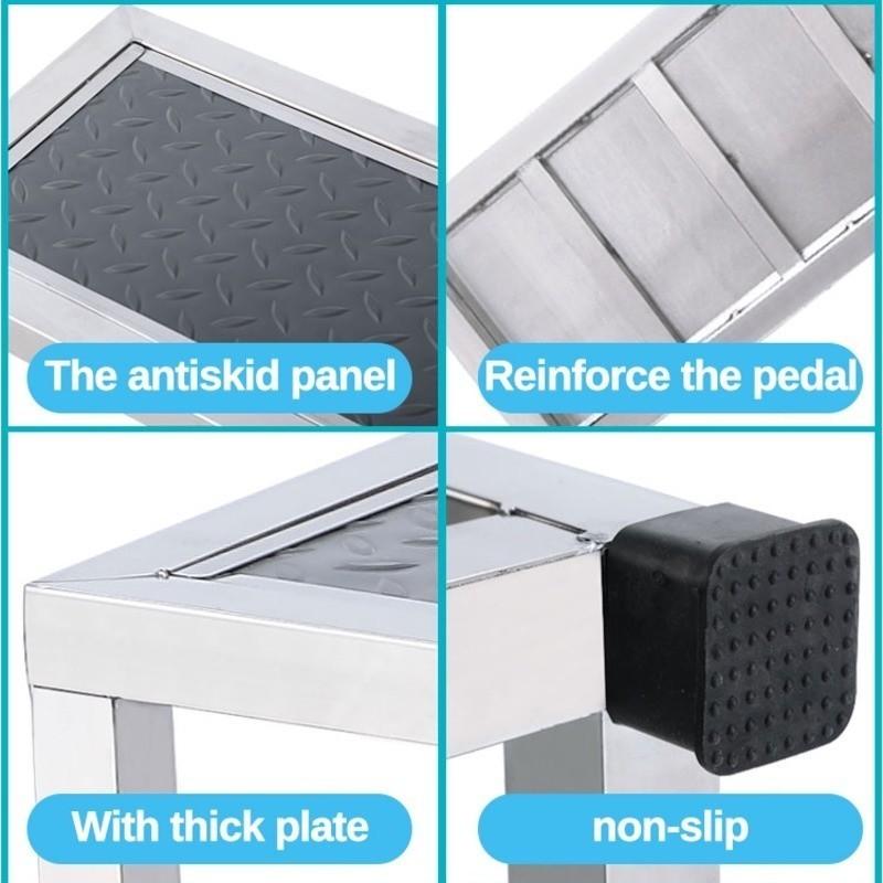 Stainless Steel Single Double-layer Footstool Ladder Household Indoor Two-step Ladder Hospital Small Staircase Step Stool