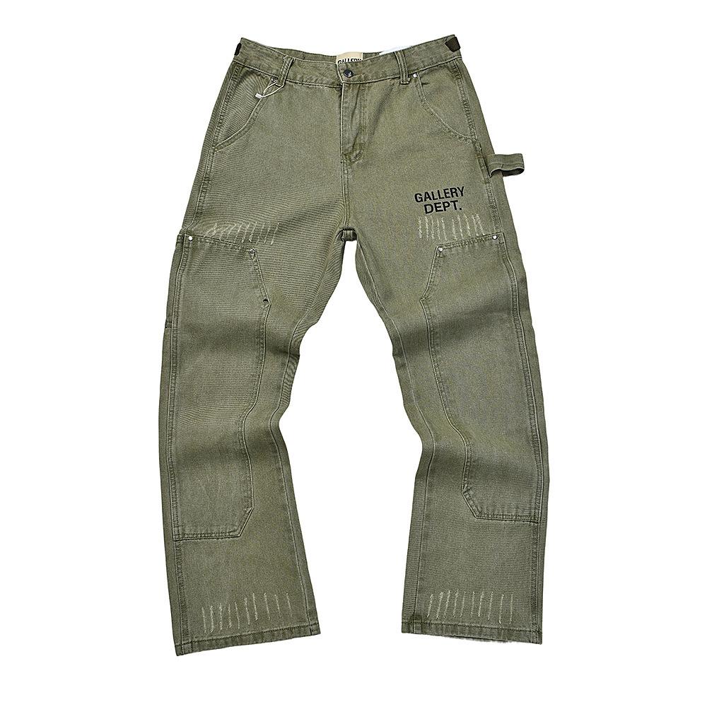 Trendy Wijde Jeans, Gewassen, Slijtageplekken, Patchwork, Unisex Stijl
