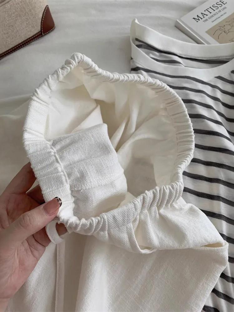 White Linen Wide-Leg Women’s Pants - Summer 2026 Old Money Style, Lightweight Loose Drape, Casual Straight-Leg.