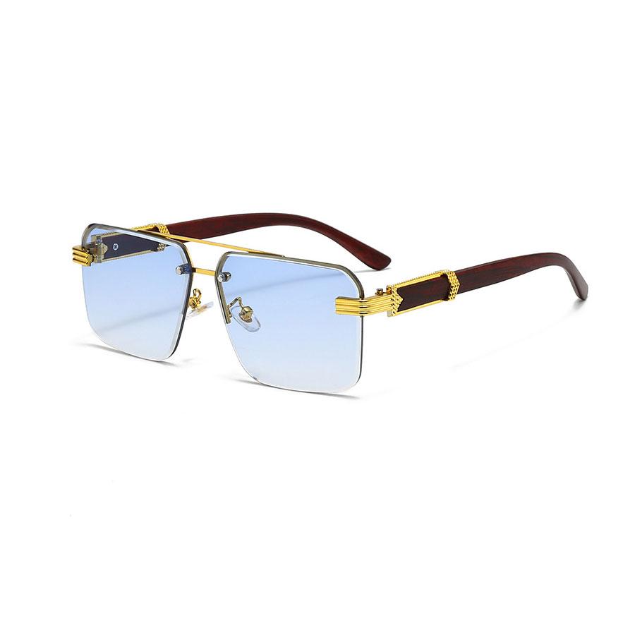 Vintage Square Sunglasses Men Fashion Double Bridge Gradient Shades Women Trendy Brand Luxury Design Sun Glasses