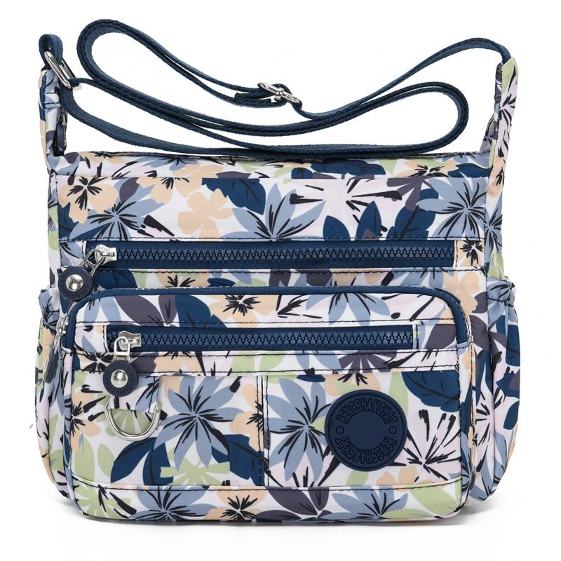 Bolsa feminina transversal grande capacidade bolsa de ombro de nylon bolsa de mãe estampada