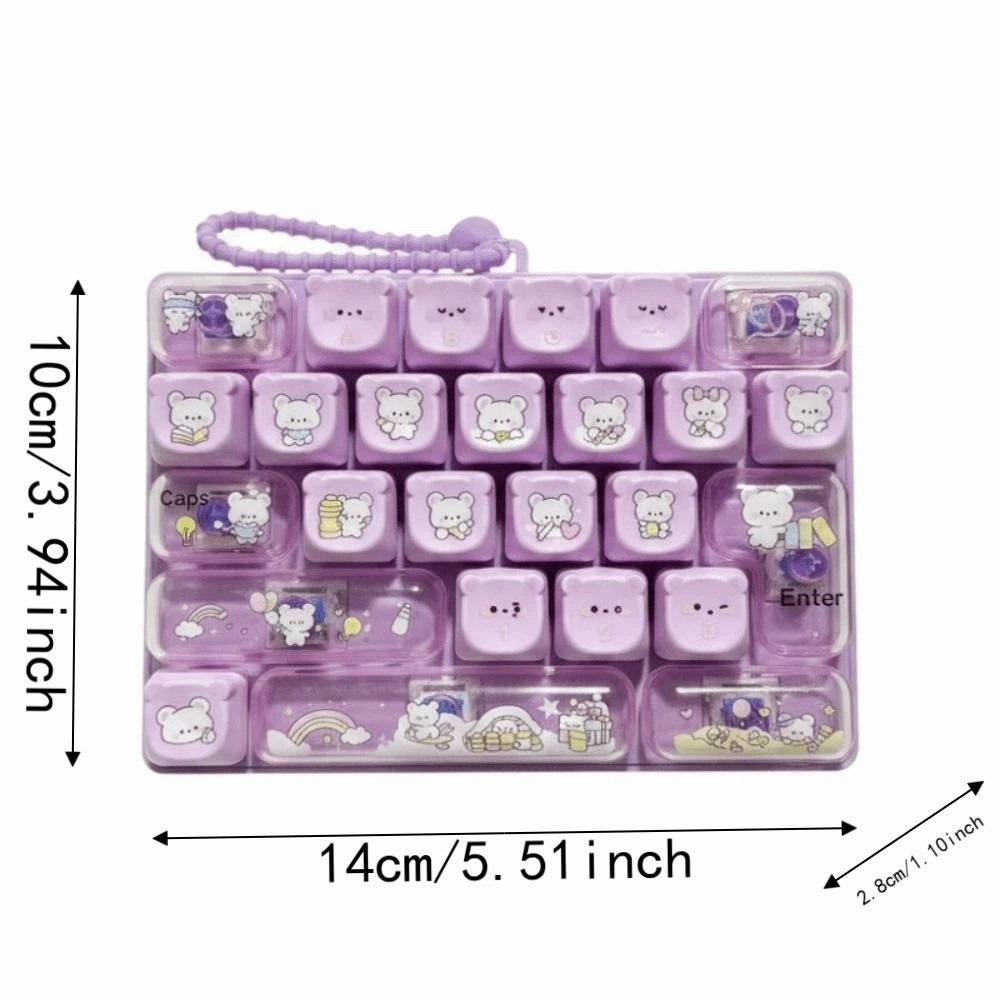 Rainbow Mini Mechanical Keypad Compact Size Clicking Button Key Chain Office Worker