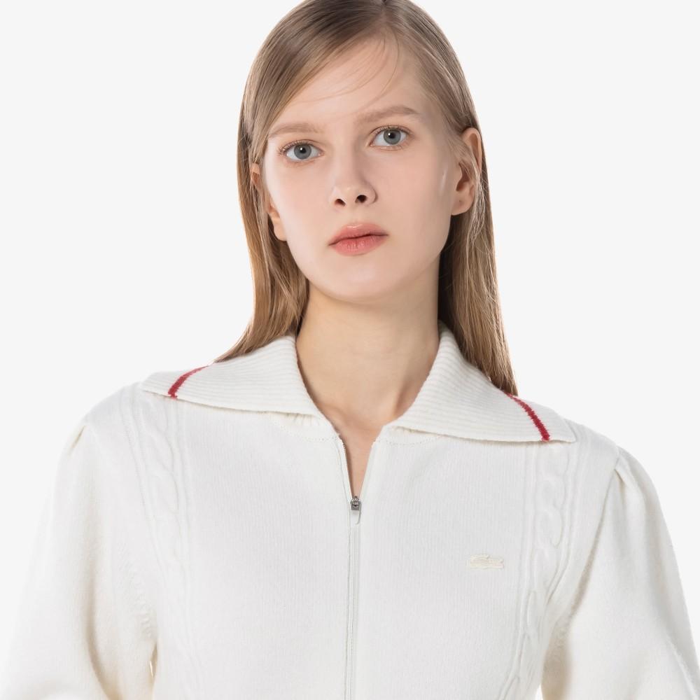 Lacoste Women's Short-Sleeve Zip-Up Cardigan AF800E-54N70V