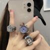 Ring Watch New  Selling Creative Alloy Shell Finger Circular Dial Couple Men And Women