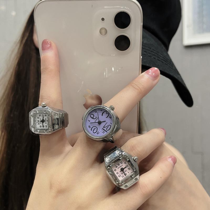 Ring Watch New Selling Creative Alloy Shell Finger Circular Dial Couple Men And Women
