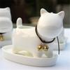White Porcelain Animal Flowerpots with Trays– Elegant Succulent & Green Plant Pots for Home & Office