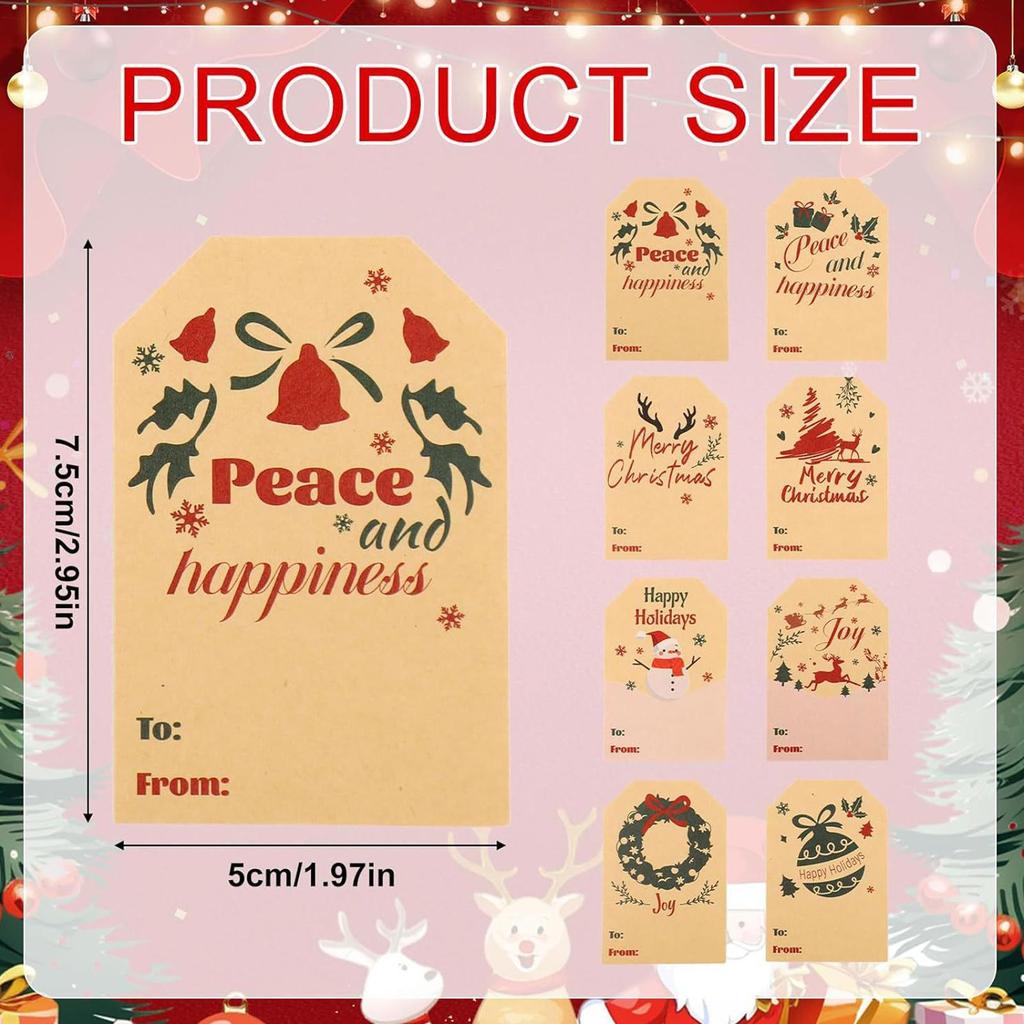 Kraft Paper Christmas Sticker Label Self-adhesive Santa Claus Label Gift Label Sticker For Envelopes Cards Party Favor