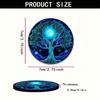 [Glowing Tree Cup Coasters] Blue Glowing Tree of Life Car Cup Holder Coasters | Washable Rubber Cup Mats